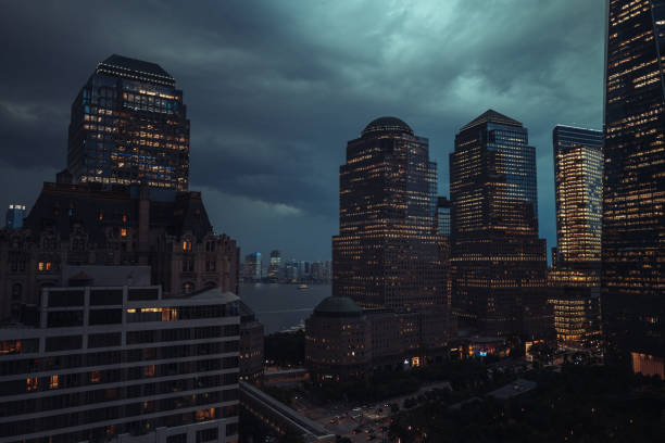 New York and Jersey City from the skyscraper window