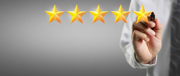 istock Rise on increasing five stars in human hand 2172391419