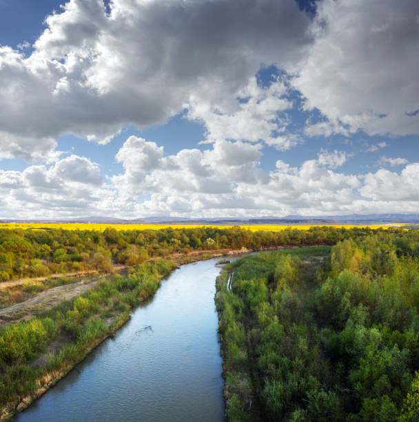 istock Aerial drone photo through majestic river Dnister 2172392749
