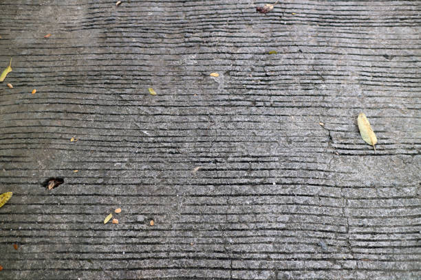 A photo of concrete cast road with fine line texture made to be non slippery