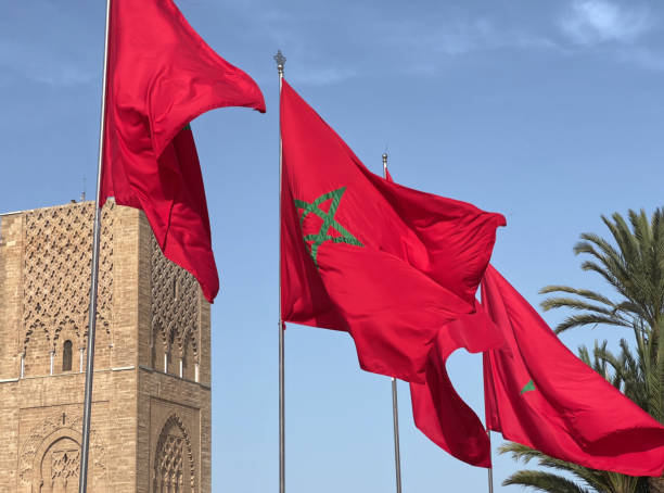 istock IMG_1838 Moroccan flags in Rabat 2172401847