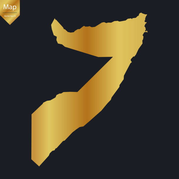 istock Abstract - High Detailed Gold Map of Somalia. 2172406308