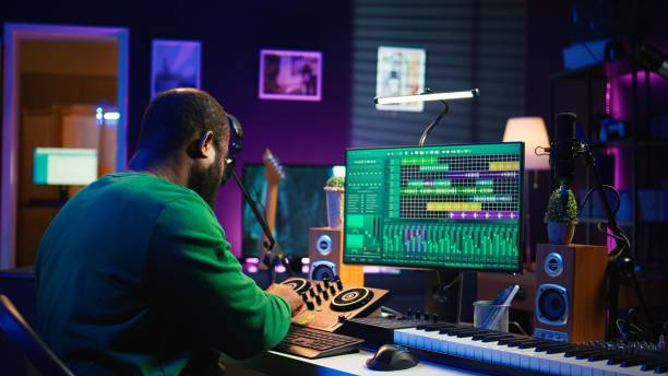 istock African american composer creating a new track for a project 2172409830