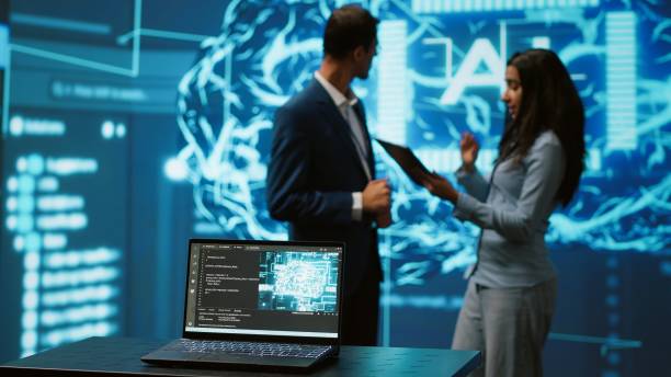 istock Close up of notebook used by employees developing AI systems in tech startup 2172413298