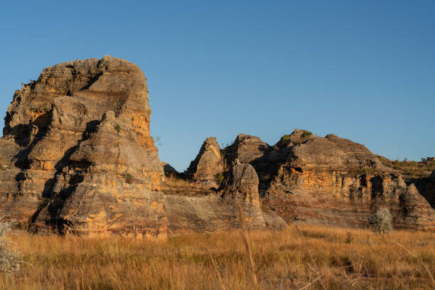 Rock formations in Isalo national park, Madagascar stock photo
