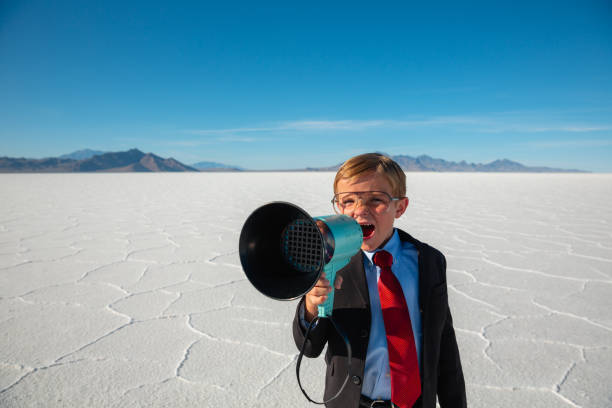 istock Young Business Boy with Megaphone 2172418673