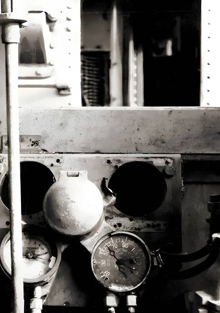 Rusty industrial valves on old machinery