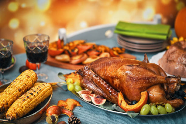 istock Roasted Holiday Goose with Vegetables for Thanksgiving Dinner 2172435884