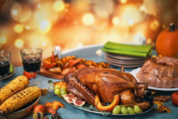 istock Roasted Holiday Goose with Vegetables for Thanksgiving Dinner 2172435917