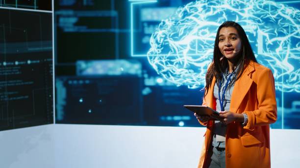 istock Specialist talking at global conference, exploring AI subjects 2172437323