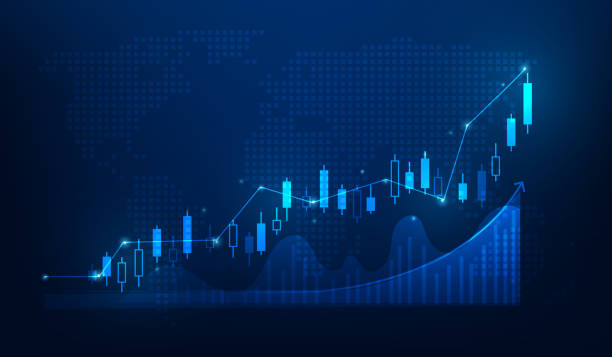 istock arrow up forward and graph chart stock market investment growth technology background. vector illustration fantastic technology. 2172438578