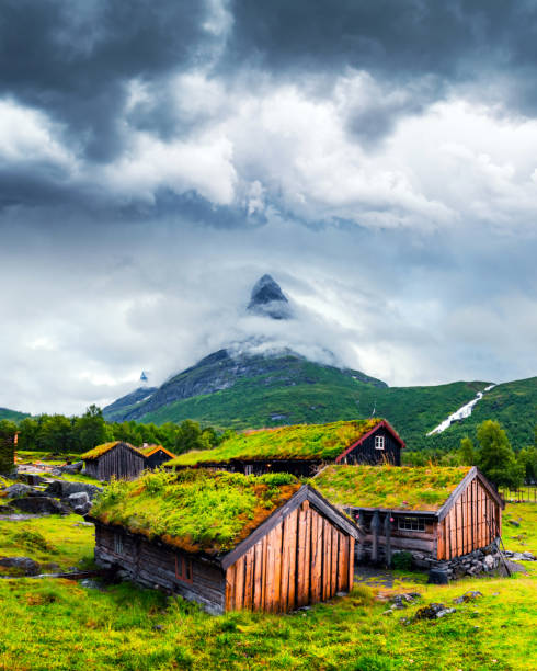 istock Norwegian grass roof old house 2172442327