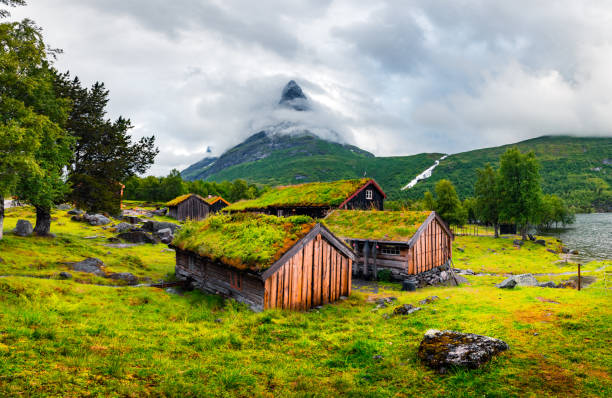 istock Norwegian grass roof old house 2172447710