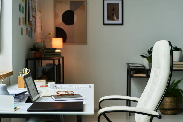 istock Contemporary Modern Office Setup with Cozy Minimalist Decor 2172447844