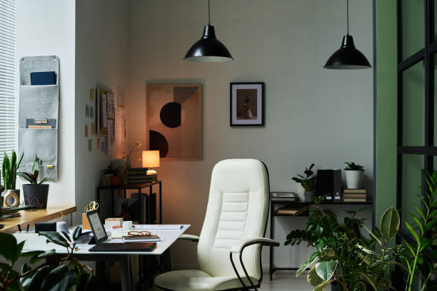 istock Cozy Home Office Space With Modern Decor and Lighting 2172447848