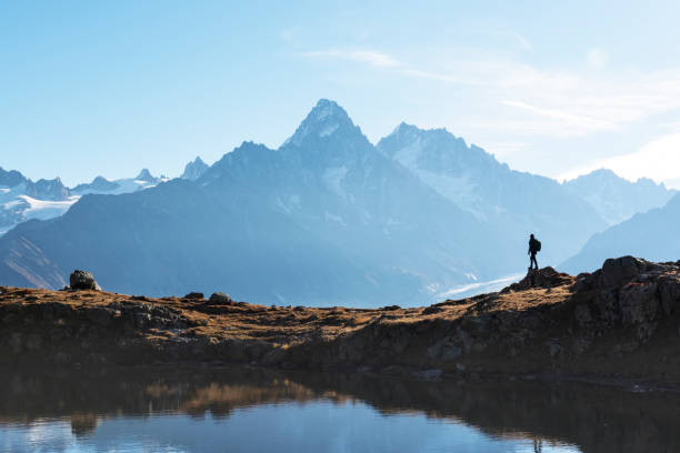 istock Amazing view on Monte Bianco mountains range with tourist on a foreground 2172451280