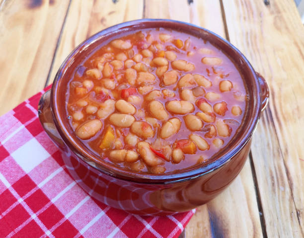 istock Tasty baked beans on tomato sauce 2172452553