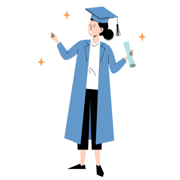 istock Girl student graduated from university, college. Woman in graduation cap, academic hat with diploma, certificate, bachelor and master degree. Smiling girl in educational institution 2172452578