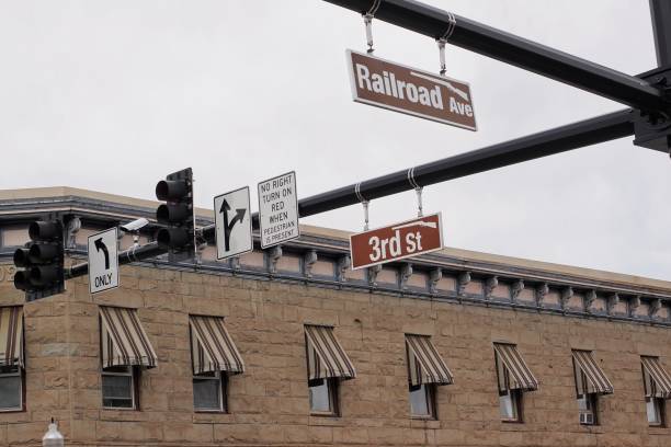Third street and Railroad avenue intersection in Rifle Colorado