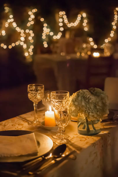 istock Elegant Date Night Dinner Setting with Festive Holiday Decorations 2172463740