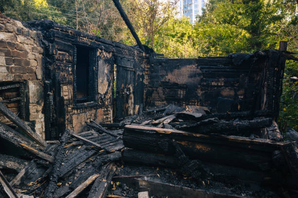 istock Burnt house interior. Consequences of fire 2172465238