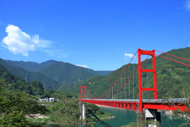 istock The red Oodo Dam Bridge, Early summer scenery (Niyodogawa Town, Kochi Prefecture) 2172466991