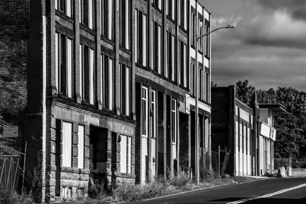Abandoned buildings in inner city neighbourhood.Springfield, Massachusetts, USA