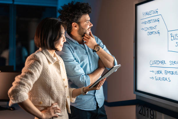 istock Asian Female and Middle Eastern Male Executives in a Strategy Session 2172483364