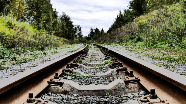 An old railway stretching into the distance