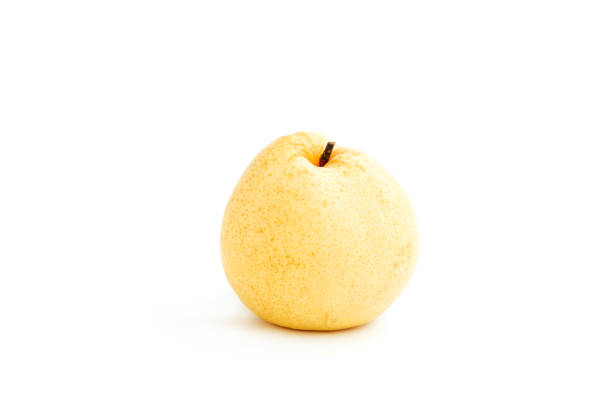 istock Chinese pear fruit (Pyrus pyriforia) isolated on white background, Asian pear fruit 2172499453