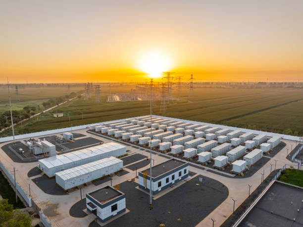 istock Energy storage power station at sunrise 2172501583