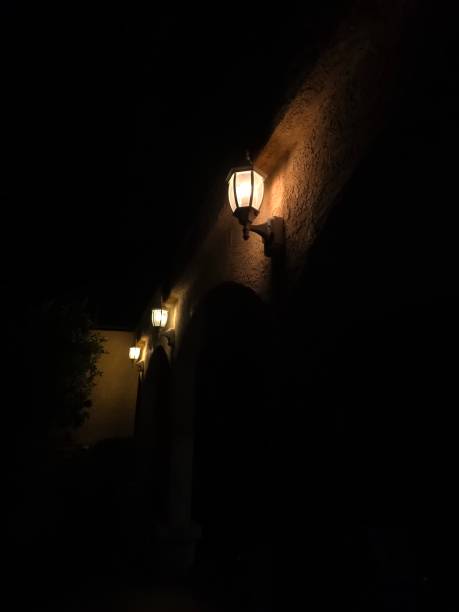 istock Dim light on the side of the house 2172505247