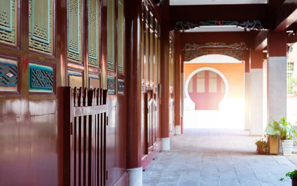 istock Corridor of ancient Chinese architecture 2172514240