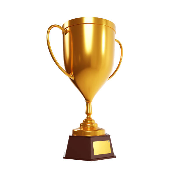 istock Gold trophy cup isolated on white background 2172516662