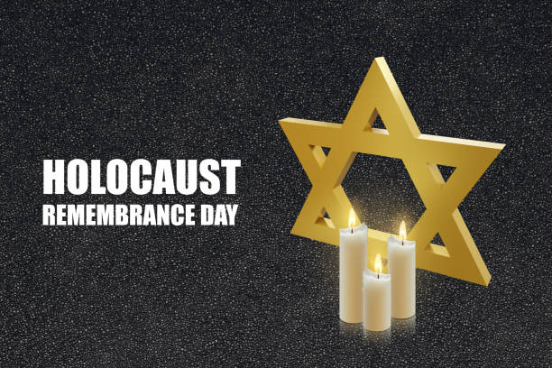 istock Holocaust Remembrance Day. Star of David on black textured background 2172516740