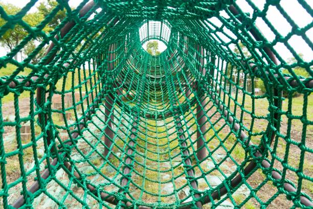 Outdoor playground equipment: Net tunnel
