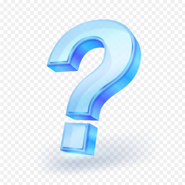 stockillustraties, clipart, cartoons en iconen met 3d glass question mark - vraagteken
