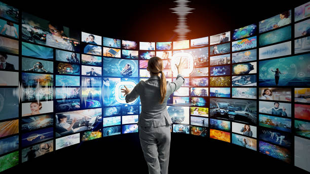 istock Digital contents concept. Social networking service. Streaming video. communication network. 2172525782