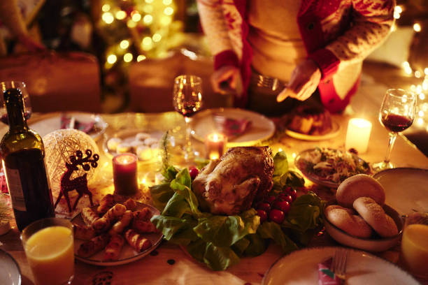 istock Roasted chicken meat on Christmas dining table! 2172527047