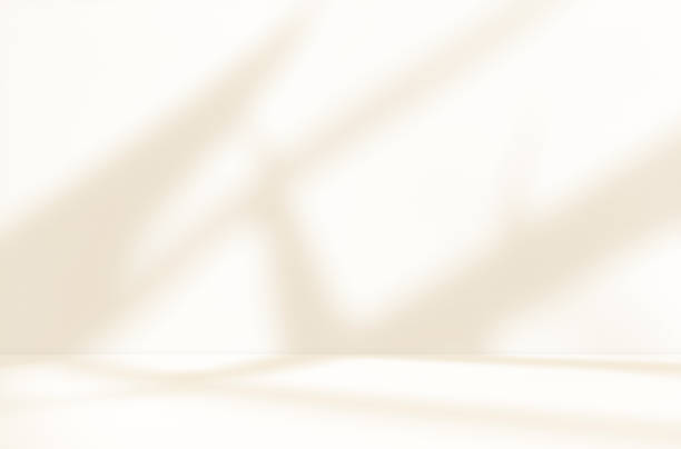 istock Empty cream beige room studio with shadow of leaves for product presentation. 2172529881
