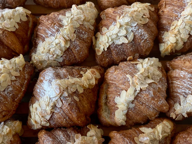 istock Almond crusted croissants top view 2172533812
