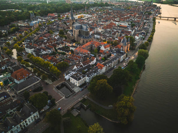 istock Kampen old town at the river IJssel during a summer sunset 2172534869