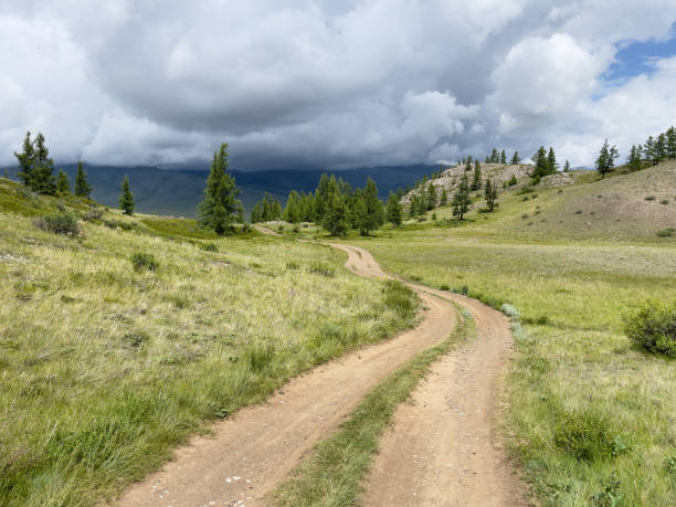 istock Dirt road through the highlands . 2172535839