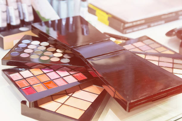 istock Colorful makeup palettesc on a store window 2172540360