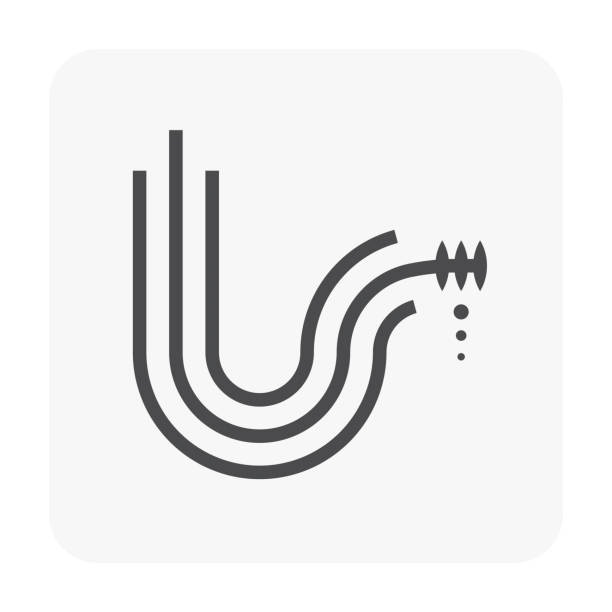 stockillustraties, clipart, cartoons en iconen met clogged problem and cleaning out vector icon. - slang tube