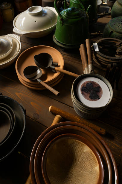 istock Old type Japanese utensils in the room with light and shadow effect 2172545183