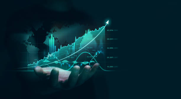 Financial management strategy for business growth.Business strategy development and growing growth plan.Graph and chart. Investment of growth on currency rate.