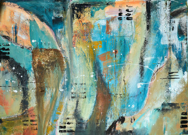 istock Modern impressionism technique. Wall poster print template. Abstract painting art. Hand drawn by dry brush of paint background texture. Oil painting style. Artistic pattern for web or graphic design 2172548924