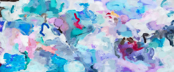 istock Colorful modern artwork, abstract paint strokes, oil painting on canvas. Acrylic art, artistic texture. Brush daubs and smears grunge background, hand painted pattern 2172552196