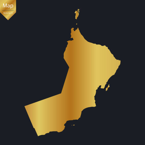 istock Abstract - High Detailed Gold Map of Oman. 2172552253